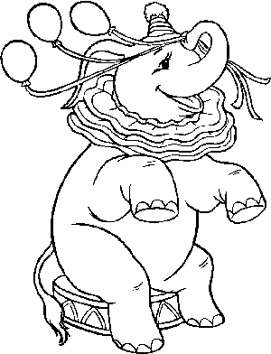 Coloriages d'animaux: Elephants