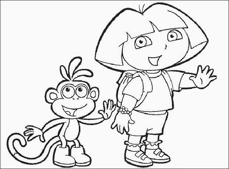 Coloriages enfants Dora et Babouche