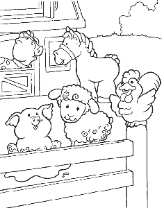 Coloriages de la ferme: animaux